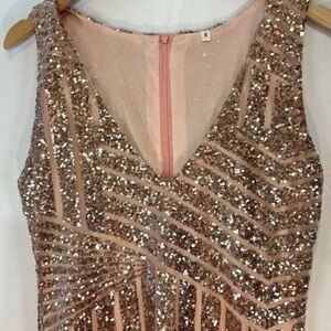 ROne Sizee gold Sequin sleeveless Aline mini dress size small